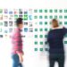 Post it sticky notes editorial ideas board