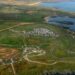 Aerial view of a race track in Anglesey